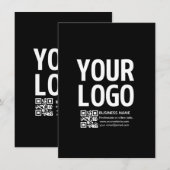 Uw logo met bewerkbare QR-code en tekst Save The Date (Voorkant / Achterkant)