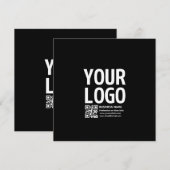 Uw logo met bewerkbare QR-code en tekst Save The Date (Voorkant / Achterkant)