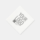 Uw logo met bewerkbare QR-code en tekst Servet (Hoek)