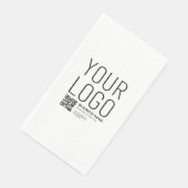 Uw logo met bewerkbare QR-code en tekst Servet (Hoek)
