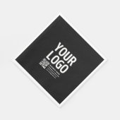 Uw logo met bewerkbare QR-code en tekst Servet (Hoek)