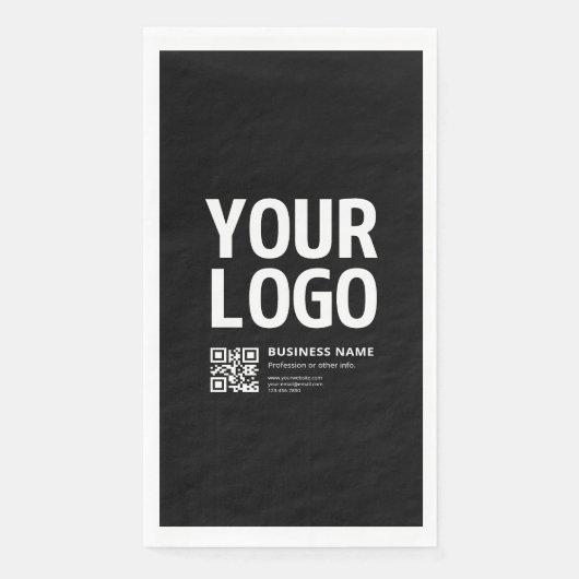 Uw logo met bewerkbare QR-code en tekst Servet (Voorkant)