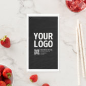 Uw logo met bewerkbare QR-code en tekst Servet (Insitu)