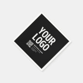 Uw logo met bewerkbare QR-code en tekst Servet (Hoek)