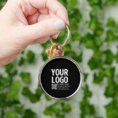 Uw logo met bewerkbare QR-code en tekst Sleutelhanger (Hand)