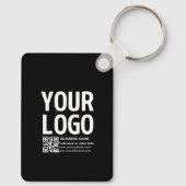 Uw logo met bewerkbare QR-code en tekst Sleutelhanger (Achterkant)