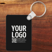 Uw logo met bewerkbare QR-code en tekst Sleutelhanger (Achterkant)