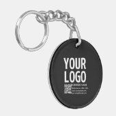 Uw logo met bewerkbare QR-code en tekst Sleutelhanger (Voorkant Links)