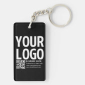 Uw logo met bewerkbare QR-code en tekst Sleutelhanger (achterkant)