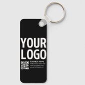 Uw logo met bewerkbare QR-code en tekst Sleutelhanger (Achterkant)