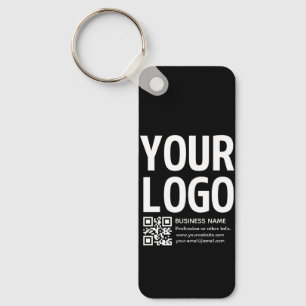 Uw logo met bewerkbare QR-code en tekst Sleutelhanger