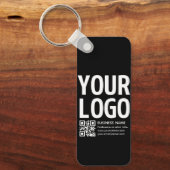 Uw logo met bewerkbare QR-code en tekst Sleutelhanger (Voorkant)