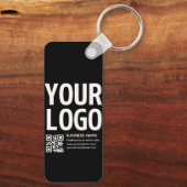 Uw logo met bewerkbare QR-code en tekst Sleutelhanger (Achterkant)