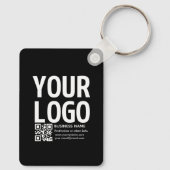 Uw logo met bewerkbare QR-code en tekst Sleutelhanger (Achterkant)