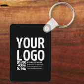 Uw logo met bewerkbare QR-code en tekst Sleutelhanger (Achterkant)