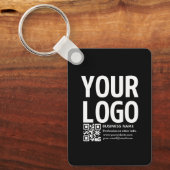 Uw logo met bewerkbare QR-code en tekst Sleutelhanger (Voorkant)