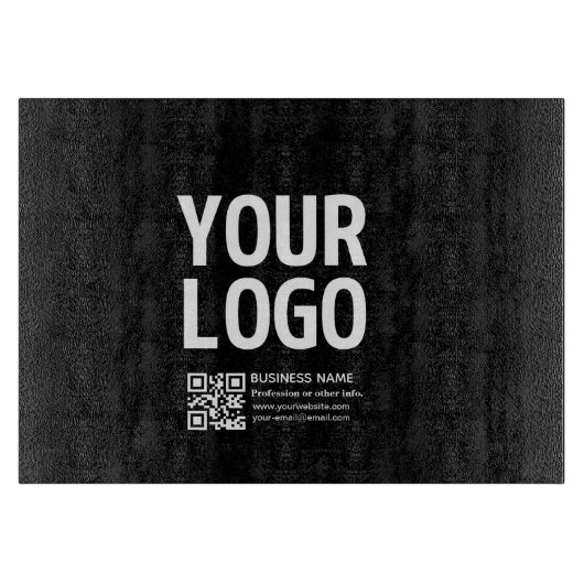 Uw logo met bewerkbare QR-code en tekst Snijplank (Voorkant)