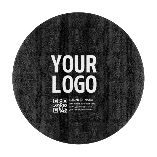 Uw logo met bewerkbare QR-code en tekst Snijplank (Voorkant)