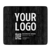 Uw logo met bewerkbare QR-code en tekst Snijplank (Voorkant)
