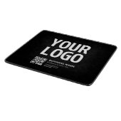 Uw logo met bewerkbare QR-code en tekst Snijplank (Hoek)