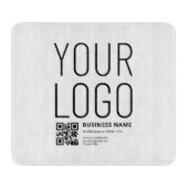 Uw logo met bewerkbare QR-code en tekst Snijplank (Voorkant)