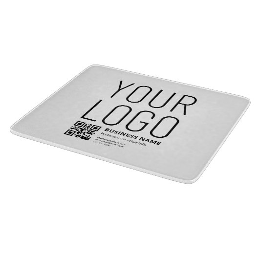 Uw logo met bewerkbare QR-code en tekst Snijplank (Hoek)