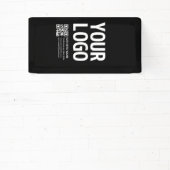 Uw logo met bewerkbare QR-code en tekst Spandoek (Insitu)