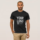 Uw logo met bewerkbare QR-code en tekst T-shirt (Voorkant volledig)