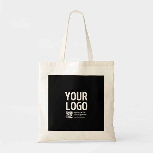 Uw logo met bewerkbare QR-code en tekst Tote Bag (Voorkant)