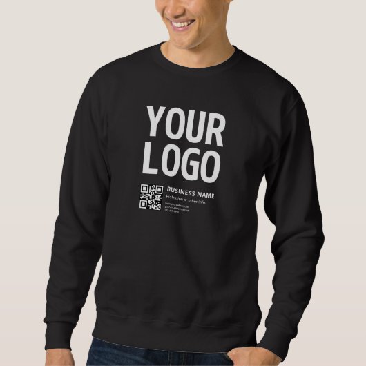 Uw logo met bewerkbare QR-code en tekst Trui (Voorkant)