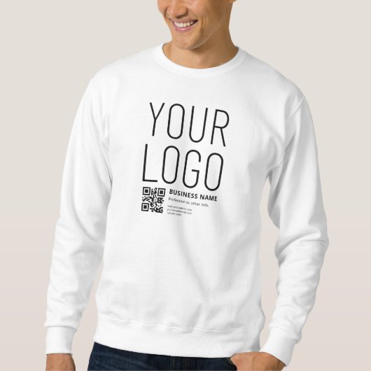 Uw logo met bewerkbare QR-code en tekst Trui (Voorkant)
