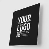Uw logo met bewerkbare QR-code en tekst Vierkante Klok (Hoek)
