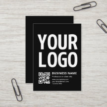 Uw logo met bewerkbare QR-code en tekst