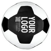 Uw logo met bewerkbare QR-code en tekst Voetbal (Gedraaid)