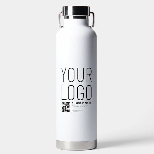 Uw logo met bewerkbare QR-code en tekst Waterfles (Voorkant)