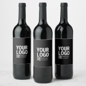Uw logo met bewerkbare QR-code en tekst Wijn Etiket (Flessen)
