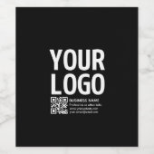 Uw logo met bewerkbare QR-code en tekst Wijn Etiket (Enkel label)