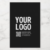 Uw logo met bewerkbare QR-code en tekst Wijn Etiket (Enkel label)