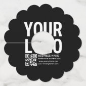 Uw logo met bewerkbare QR-code en tekst  Wijnglaslabel (Achterkant)