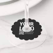 Uw logo met bewerkbare QR-code en tekst  Wijnglaslabel (Dichtbij)
