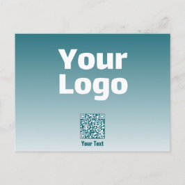 Uw logo met bewerkbare QR-code en verloop van kleu Briefkaart