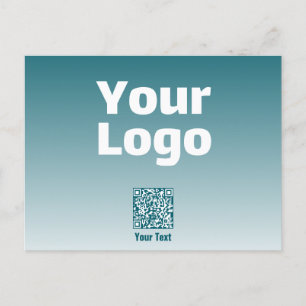 Uw logo met bewerkbare QR-code en verloop van kleu Briefkaart