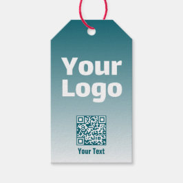 Uw logo met bewerkbare QR-code en verloop van kleu Cadeaulabel