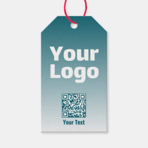 Uw logo met bewerkbare QR-code en verloop van kleu Cadeaulabel