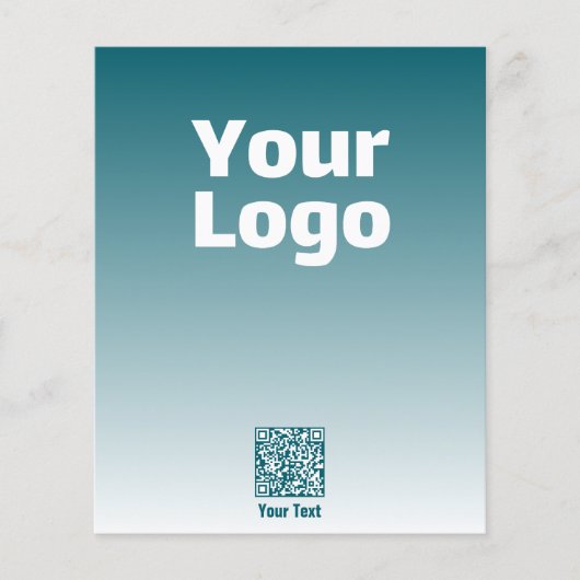 Uw logo met bewerkbare QR-code en verloop van kleu Flyer (Voorkant)