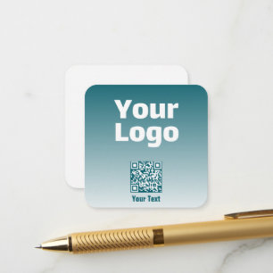 Uw logo met bewerkbare QR-code en verloop van kleu Informatiekaartje