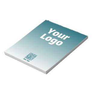 Uw logo met bewerkbare QR-code en verloop van kleu Notitieblok