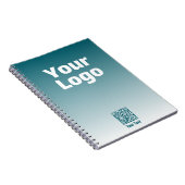 Uw logo met bewerkbare QR-code en verloop van kleu Notitieboek (Rechterzijde)
