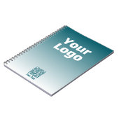Uw logo met bewerkbare QR-code en verloop van kleu Notitieboek (Linkerzijde)