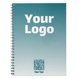 Uw logo met bewerkbare QR-code en verloop van kleu Notitieboek